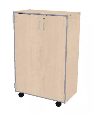 Mobile Band/Orchestra 2-Column Folio Cabinet with Door - Wenger Maple