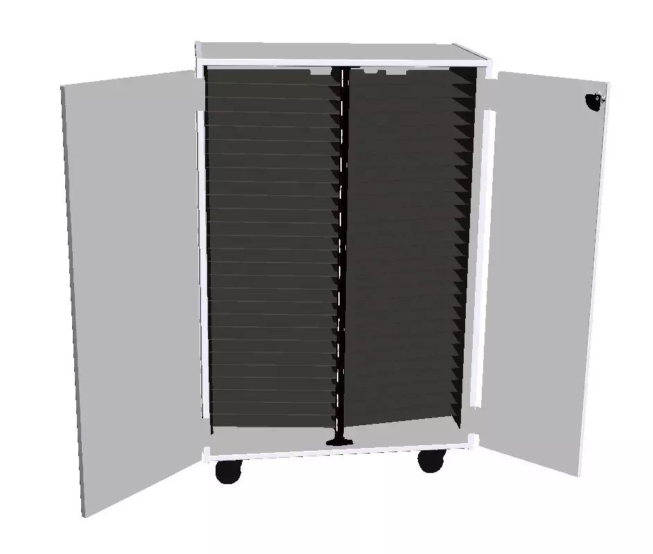 Mobile Band/Orchestra 2-Column Folio Cabinet with Door - Oyster