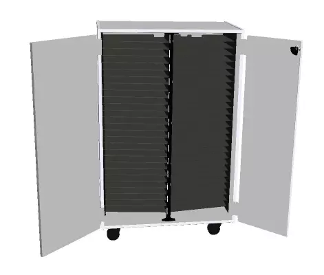 Wenger - Mobile Band/Orchestra 2-Column Folio Cabinet with Door - Oyster