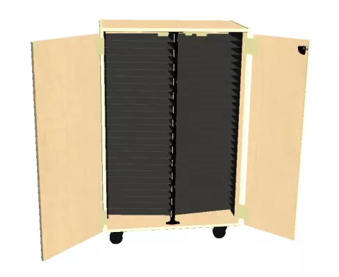 Wenger - Mobile Band/Orchestra 2-Column Folio Cabinet with Door - Fusion Maple