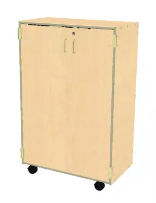 Mobile Band/Orchestra 2-Column Folio Cabinet with Door - Fusion Maple