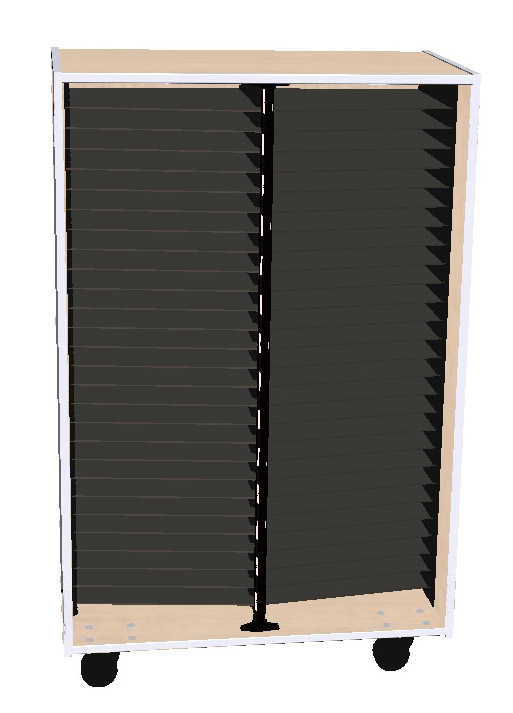 Mobile Band/Orchestra 2-Column Folio Cabinet - Wenger Maple