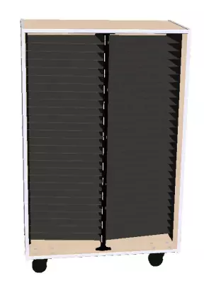Wenger - Mobile Band/Orchestra 2-Column Folio Cabinet - Wenger Maple