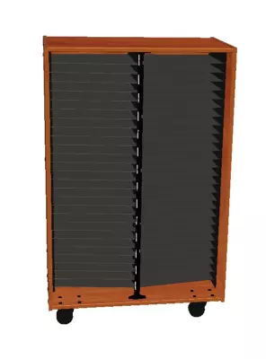Wenger - Mobile Band/Orchestra 2-Column Folio Cabinet - Cherry