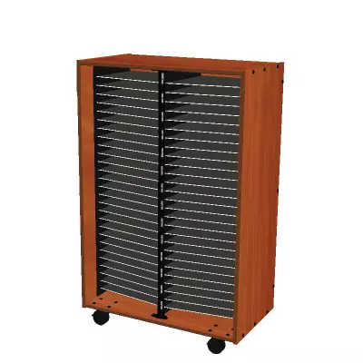 Mobile Band/Orchestra 2-Column Folio Cabinet - Cherry