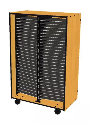 Mobile Band/Orchestra 2-Column Folio Cabinet - Solar Oak
