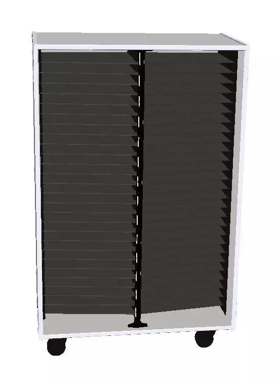 Mobile Band/Orchestra 2-Column Folio Cabinet - Oyster