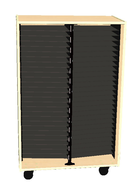 Mobile Band/Orchestra 2-Column Folio Cabinet - Fusion Maple