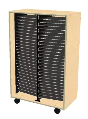 Mobile Band/Orchestra 2-Column Folio Cabinet - Fusion Maple