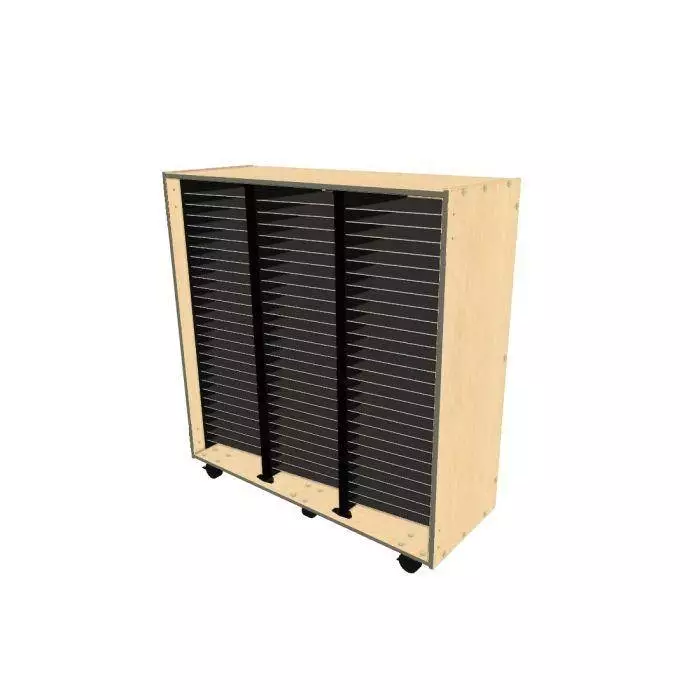 Mobile Band/Orchestra 3-Column Folio Cabinet - Fusion Maple