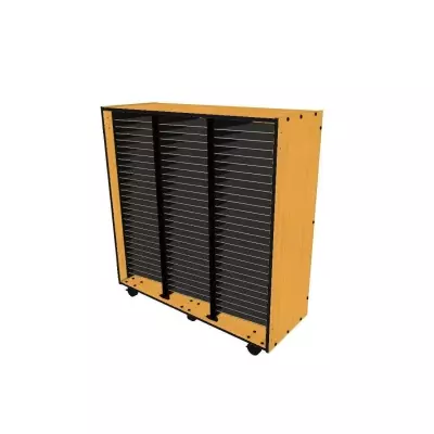 Wenger - Mobile Band/Orchestra 3-Column Folio Cabinet - Solar Oak