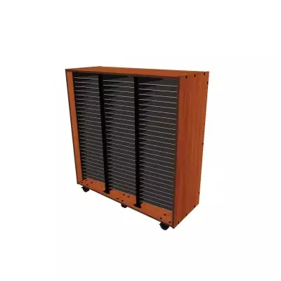 Wenger - Mobile Band/Orchestra 3-Column Folio Cabinet - Cherry