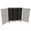 Wenger - Mobile Band\/Orchestra 3-Column Folio Cabinet with Door - Pebble