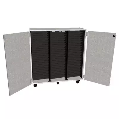 Wenger - Mobile Band/Orchestra 3-Column Folio Cabinet with Door - Pebble