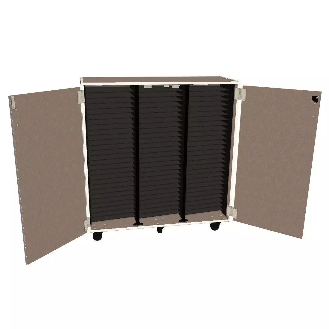 Mobile Band/Orchestra 3-Column Folio Cabinet with Door - Evening Tigris