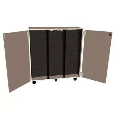 Wenger - Mobile Band/Orchestra 3-Column Folio Cabinet with Door - Evening Tigris