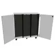 Wenger - Mobile Band\/Orchestra 3-Column Folio Cabinet with Door - Oyster