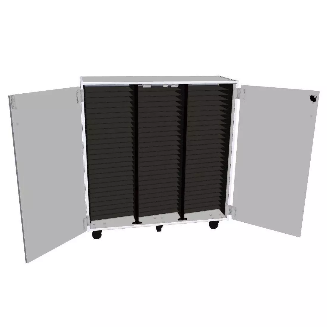 Mobile Band/Orchestra 3-Column Folio Cabinet with Door - Oyster