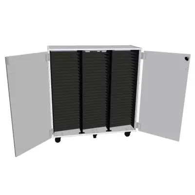 Wenger - Mobile Band/Orchestra 3-Column Folio Cabinet with Door - Oyster