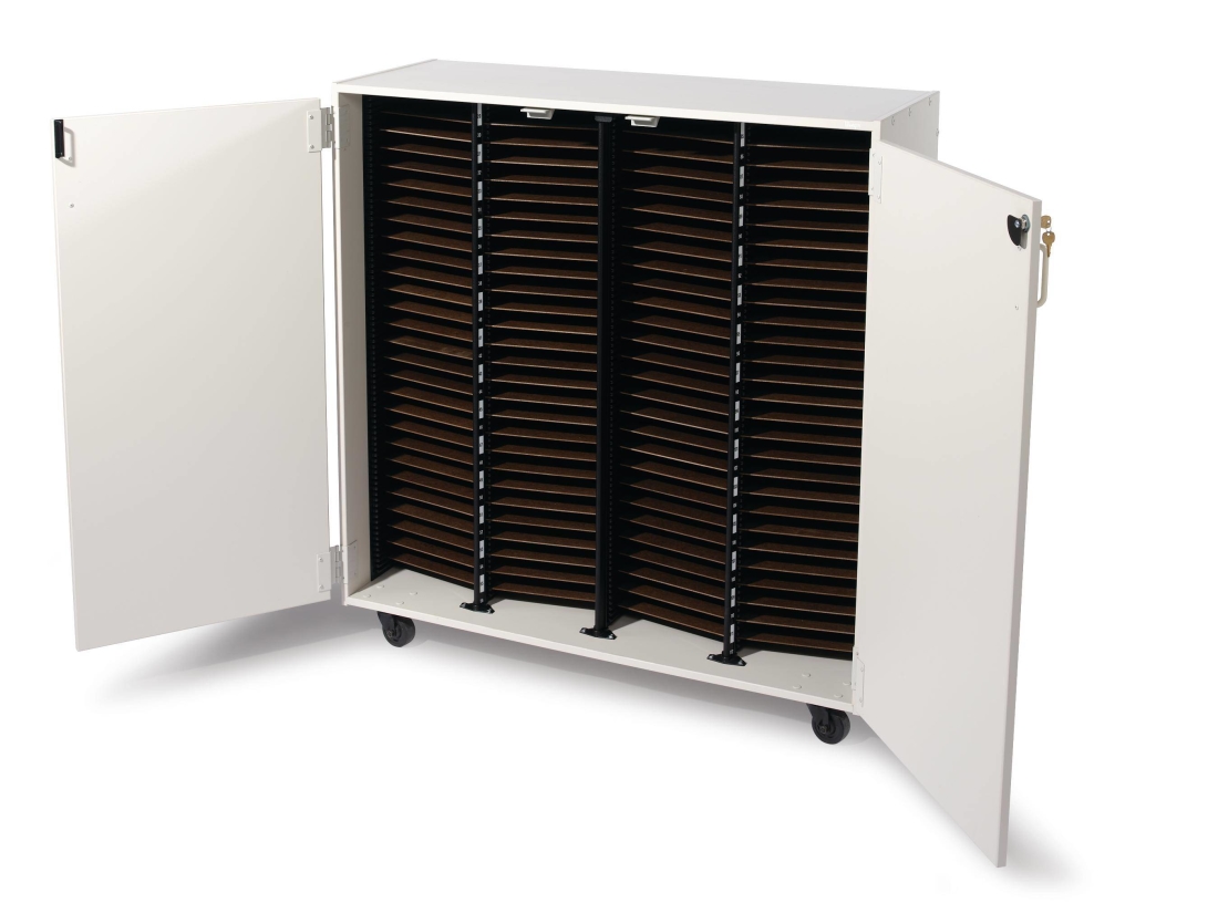 Mobile Choral Folio 4 Column Cabinet with Door - Oyster