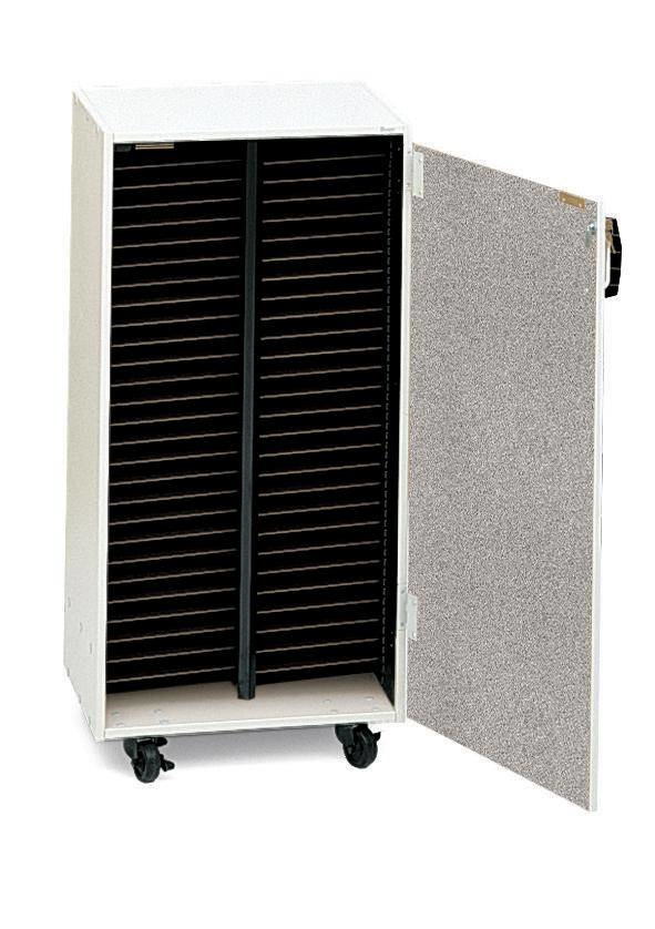 Mobile Choral Folio 2 Column Cabinet with Door - Pebble