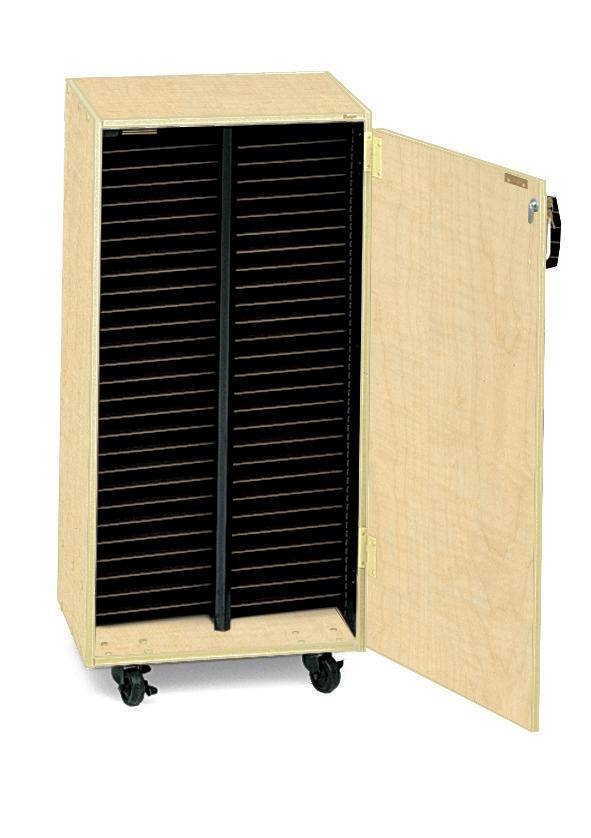Mobile Choral Folio 2 Column Cabinet with Door - Fusion Maple