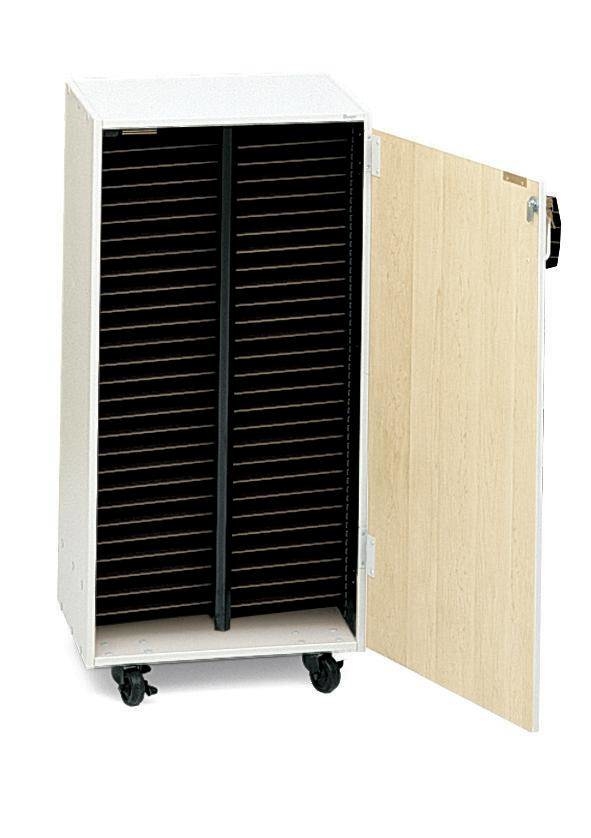 Mobile Choral Folio 2 Column Cabinet with Door - Wenger Maple