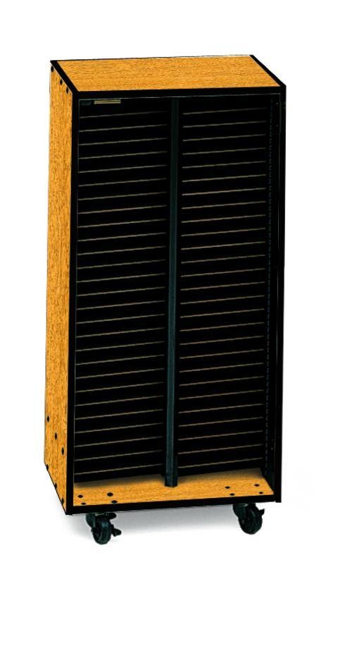 Mobile Choral Folio 2 Column Cabinet - Solar Oak