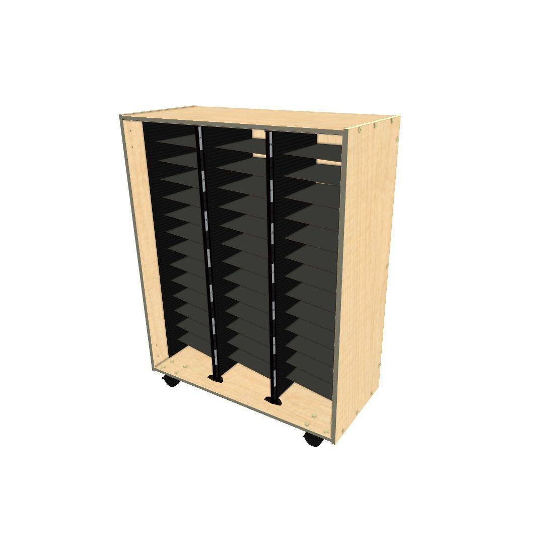 Mobile Choral Folio 3 Column Cabinet - Fusion Maple