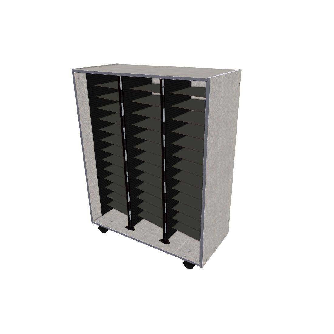 Mobile Choral Folio 3 Column Cabinet - Pebble