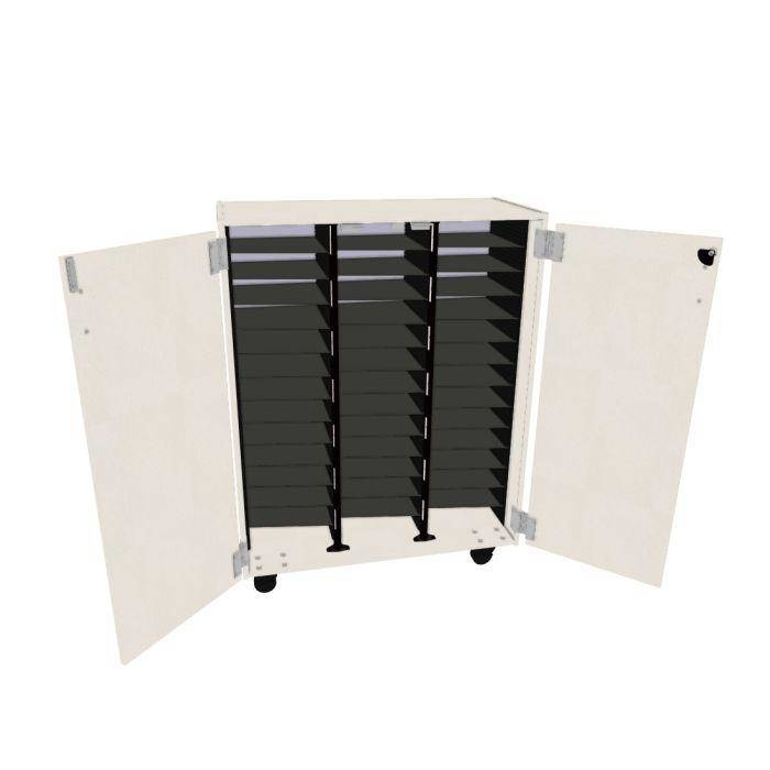 Mobile Choral Folio 3 Column Cabinet with Door - Oyster