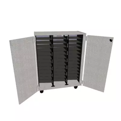 Wenger - Mobile Choral Folio 3 Column Cabinet with Door - Pebble