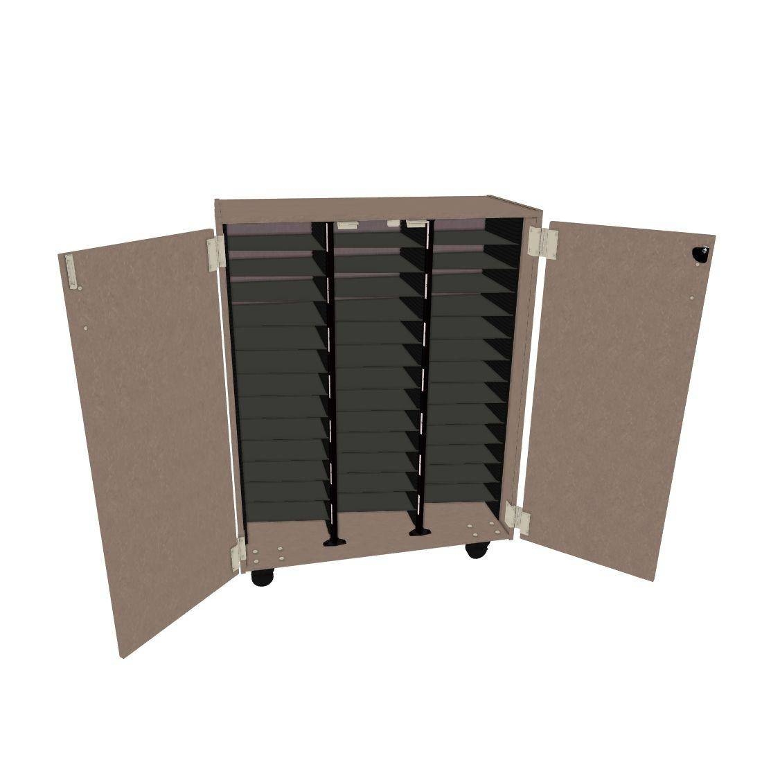 Mobile Choral Folio 3 Column Cabinet with Door - Evening Tigris