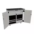 Wenger - Mobile Media Rackmount 2 Column Cabinet - Pebble