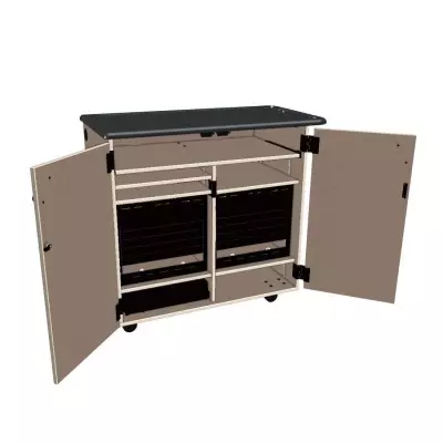 Wenger - Mobile Media Rackmount 2 Column Cabinet - Evening Tigris