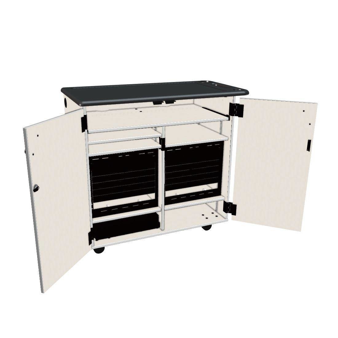 Mobile Media Rackmount 2 Column Cabinet - Oyster
