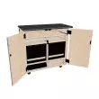Wenger - Mobile Media Rackmount 2 Column Cabinet - Maple