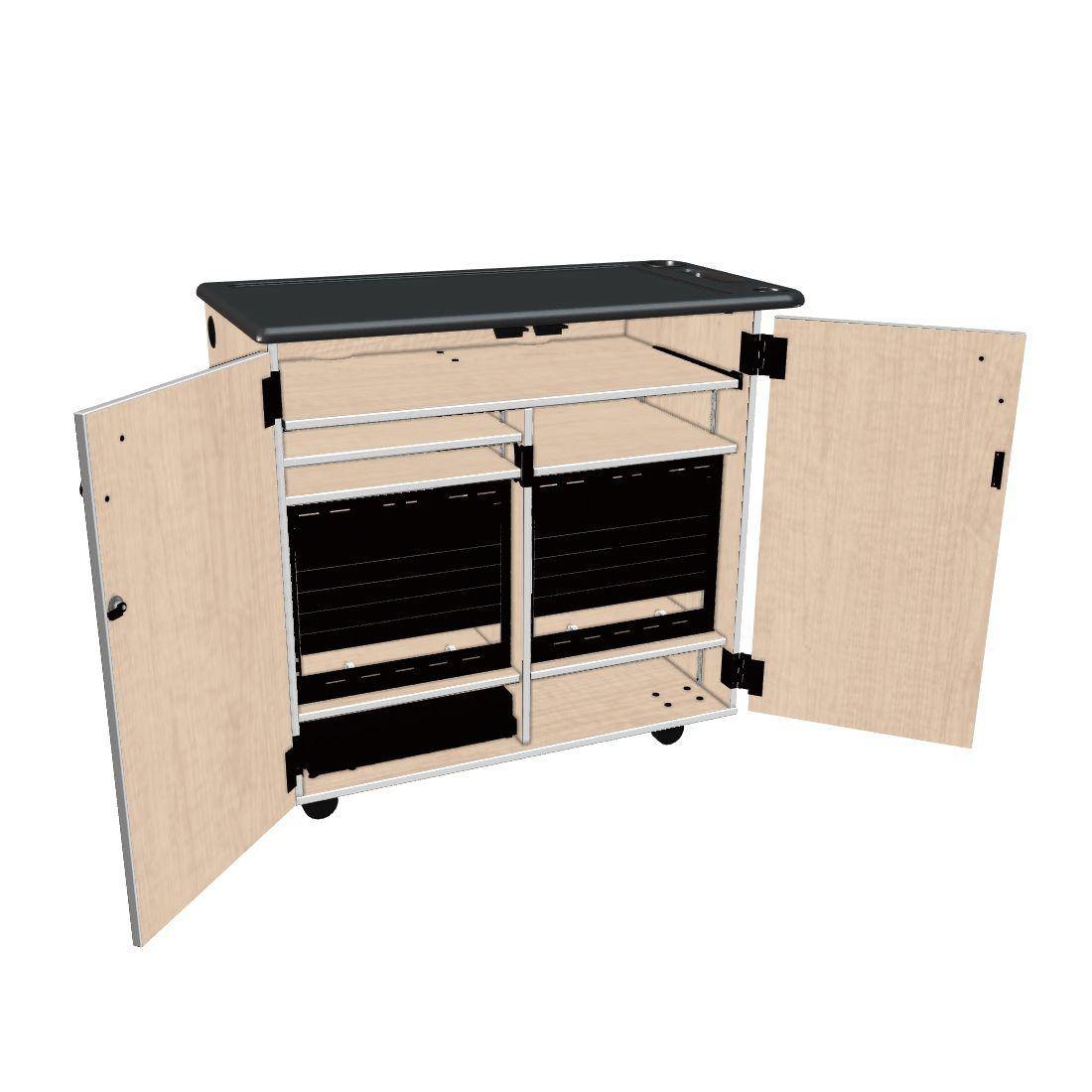 Mobile Media Rackmount 2 Column Cabinet - Maple
