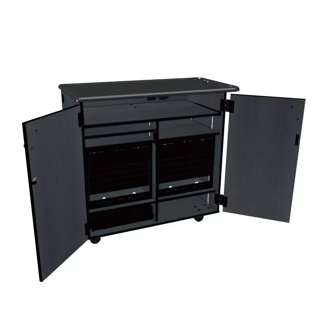 Mobile Media Rackmount 2 Column Cabinet - Graphite