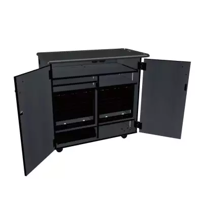 Wenger - Mobile Media Rackmount 2 Column Cabinet - Graphite