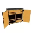 Wenger - Mobile Media Rackmount 2 Column Cabinet - Solar Oak