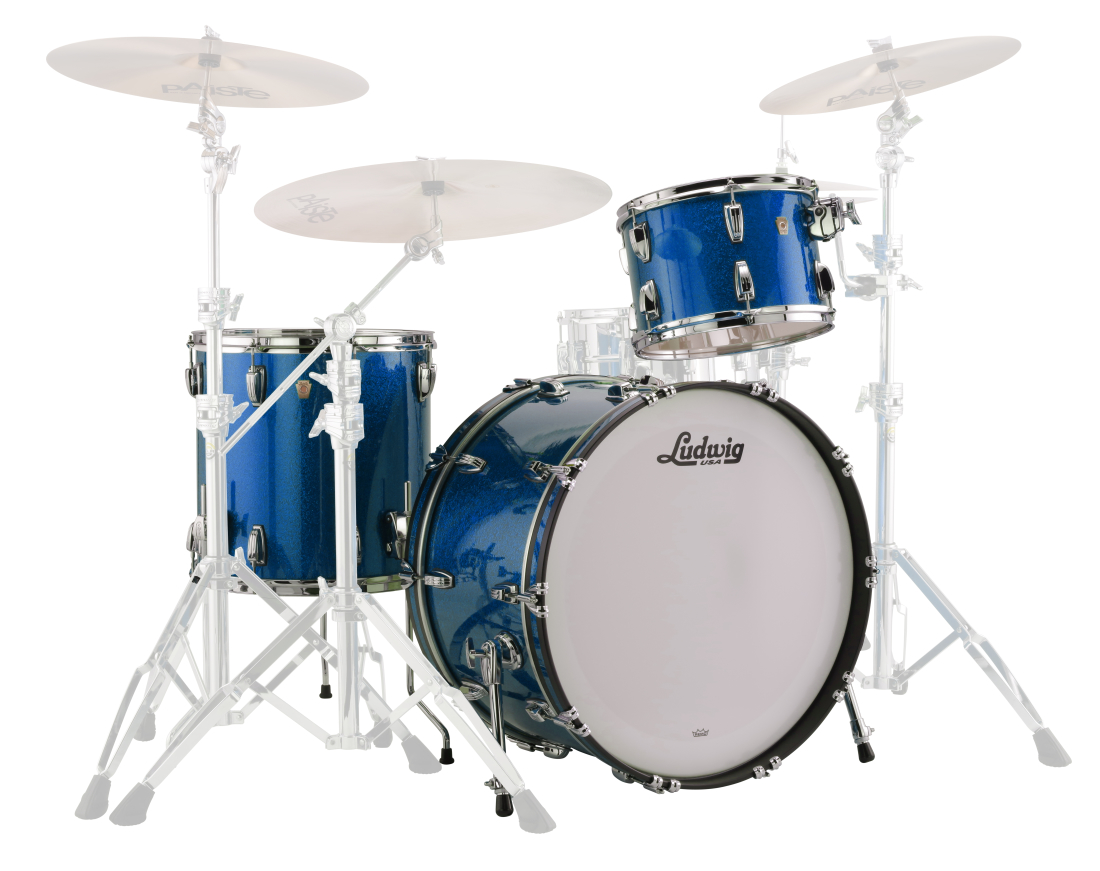 Classic Maple Pro Beat 3-Piece Shell Pack  (24,13,16) - Blue Sparkle