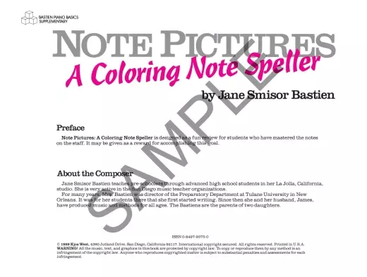 Note Pictures: A Coloring Note Speller - Bastien - Piano - Book