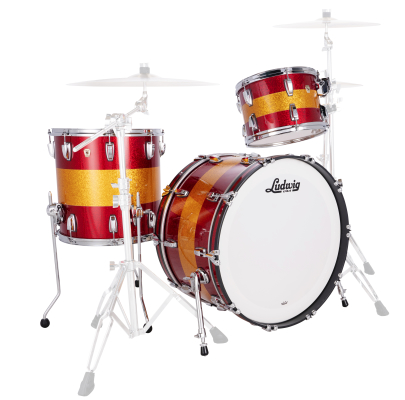 Ludwig Drums - Classic Maple Pro Beat 3-Piece Shell Pack  (24,13,16) - Red/Orange Triband