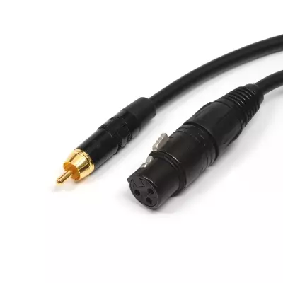 XLRF to RCA Adapter Cable for Analog Audio, Pin 3 Floating - 3\'