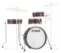 Tama - Club-JAM Pancake 4-Piece Shell Pack (18,10,13,SD), Black Nickel Hardware - Burgundy Walnut Wrap