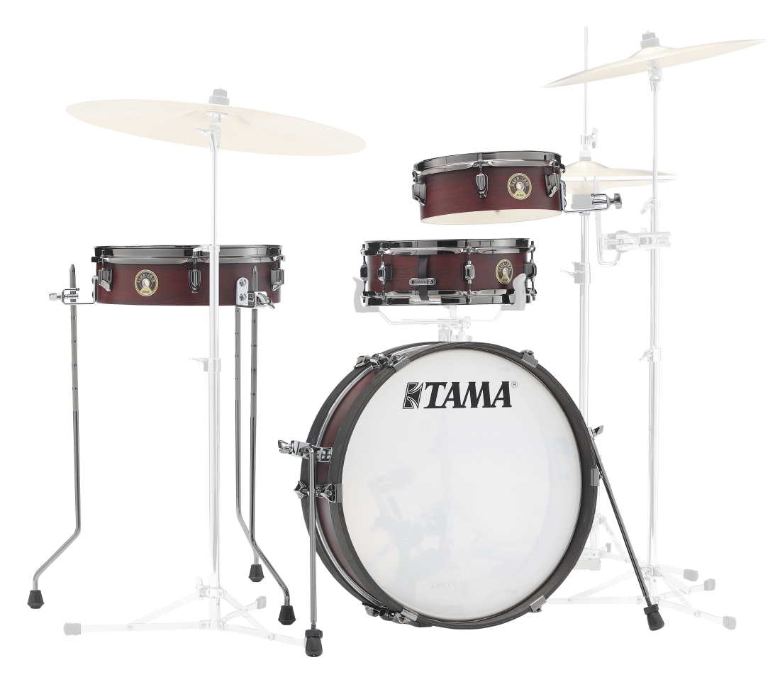 Club-JAM Pancake 4-Piece Shell Pack (18,10,13,SD), Black Nickel Hardware - Burgundy Walnut Wrap