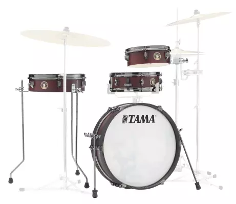 Club-JAM Pancake 4-Piece Shell Pack (18,10,13,SD), Black Nickel Hardware - Burgundy Walnut Wrap