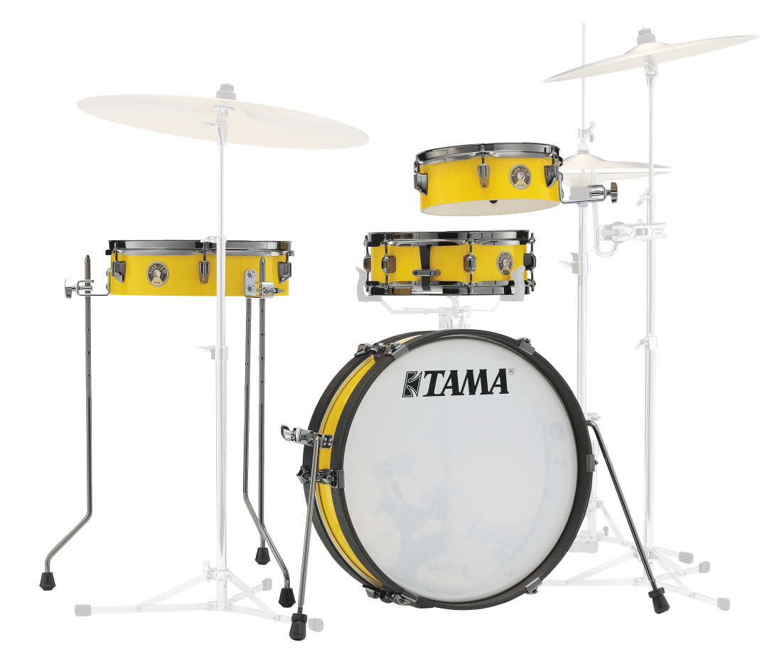 Club-JAM Pancake 4-Piece Shell Pack (18,10,13,SD), Black Nickel Hardware - Electric Yellow