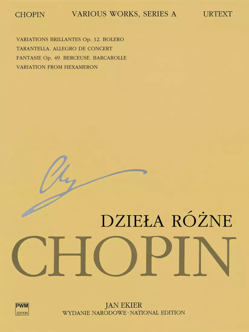 Various Works for Piano, Series A (Chopin National Edition 12A, Volume XII) - Chopin/Ekier - Piano - Book